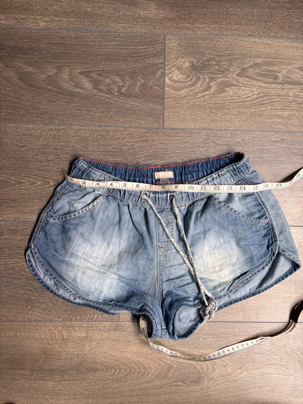 Roxy Light Chambray Denim-Style Drawstring Shorts - Picture 4 of 7